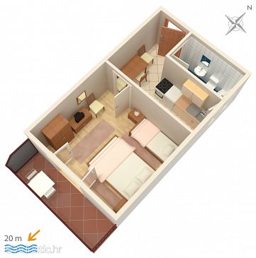 Apartment A-1001-a - Apartments Pisak (Omiš) - 1001