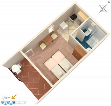 Studio flat AS-1036-a - Apartments Seget Vranjica (Trogir) - 1036
