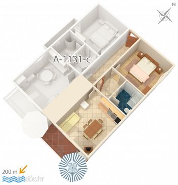 Apartment A-1131-b - Apartments Marušići (Omiš) - 1131
