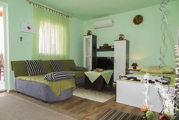 Living room Maslenica, Living room u smještaju tipa apartment, dostupna klima, dopusteni kucni ljubimci i WIFI.