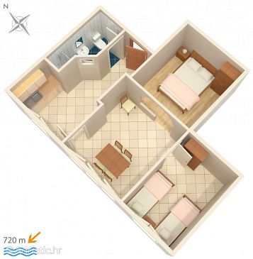 Plan Rovinj, Plan u smještaju tipa apartment, dopusteni kucni ljubimci i WIFI.