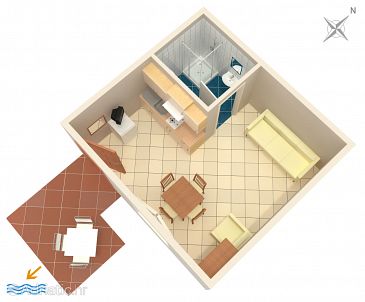 Studio flat AS-233-a - Apartments Povljana (Pag) - 233