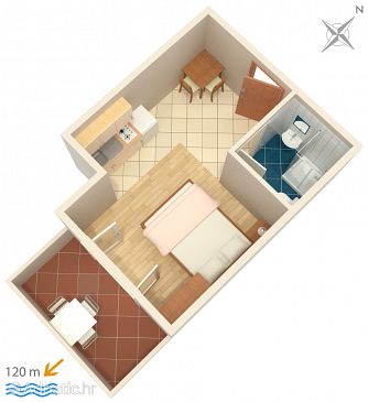 Studio flat AS-240-a - Apartments Zubovići (Pag) - 240