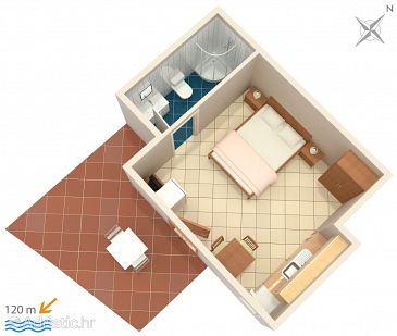 Studio flat AS-240-c - Apartments Zubovići (Pag) - 240