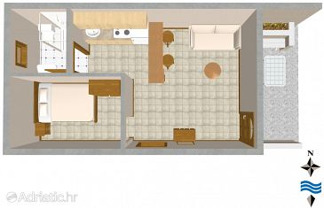 Studio flat AS-2444-a - Apartments Rukavac (Vis) - 2444
