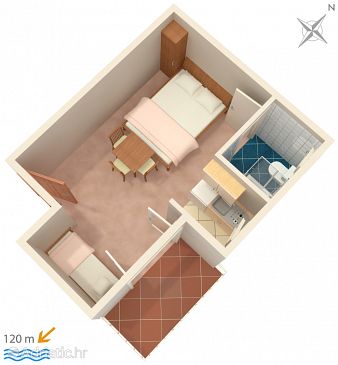 Studio flat AS-2579-b - Apartments Podaca (Makarska) - 2579