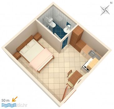 Studio flat AS-2603-a - Apartments and Rooms Živogošće - Mala Duba (Makarska) - 2603