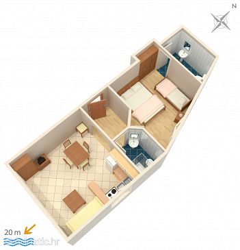 Apartment A-2623-c - Apartments and Rooms Podgora (Makarska) - 2623