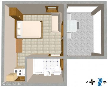 Studio flat AS-2634-a - Apartments Podaca (Makarska) - 2634