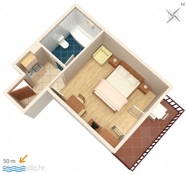 Studio flat AS-2668-b - Apartments Podgora (Makarska) - 2668