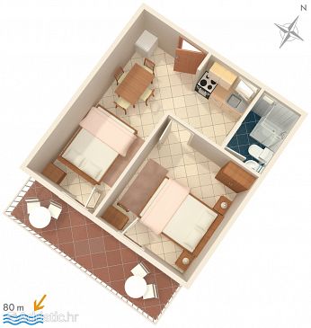 Apartment A-2684-a - Apartments Igrane (Makarska) - 2684