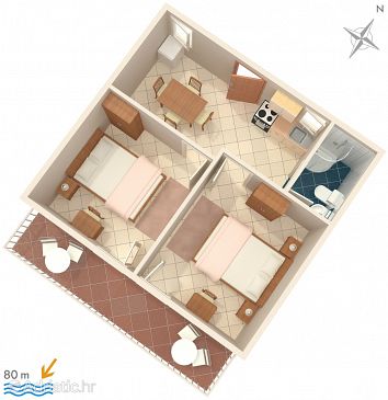 Apartment A-2684-b - Apartments Igrane (Makarska) - 2684