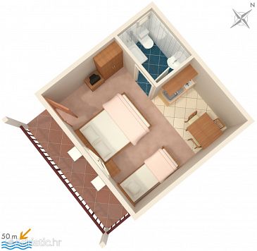 Studio flat AS-2732-c - Apartments Drvenik Donja vala (Makarska) - 2732