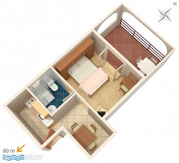 Studio flat AS-2756-a - Apartments Baška Voda (Makarska) - 2756