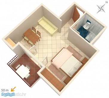 Studio flat AS-2782-b - Apartments Nemira (Omiš) - 2782