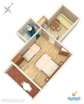 Apartment A-302-b - Apartments Drvenik Donja vala (Makarska) - 302
