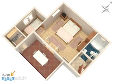 Plan Drvenik Donja vala, Plan u smještaju tipa apartment, WIFI.