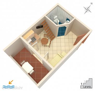 Plan Banjol, Plan u smještaju tipa studio-apartment, dopusteni kucni ljubimci.