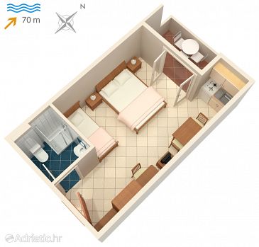 Studio flat AS-3248-k - Apartments and Rooms Vinjerac (Zadar) - 3248