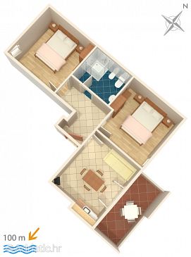 Apartmán A-3349-a - Ubytování Novigrad (Novigrad) - 3349