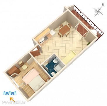 Plan Hvar, Plan u smještaju tipa apartment, WIFI.