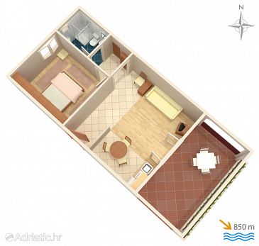 Plan Kornić, Plan u smještaju tipa apartment, dopusteni kucni ljubimci i WIFI.