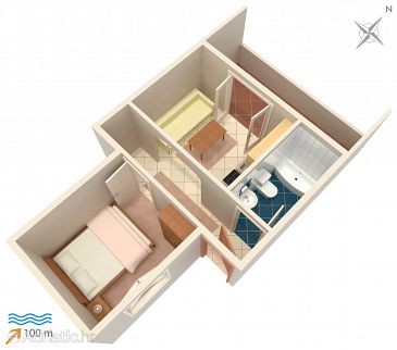 Plan Rogoznica, Plan u smještaju tipa apartment.