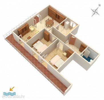 Plan Grebaštica, Plan u smještaju tipa apartment, WIFI.