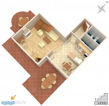 Plan Seget Vranjica, Plan u smještaju tipa house, WIFI.