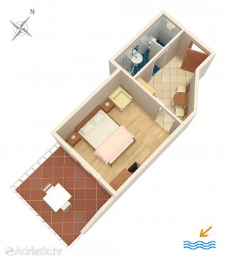 Studio flat AS-4554-b - Apartments Orebić (Pelješac) - 4554