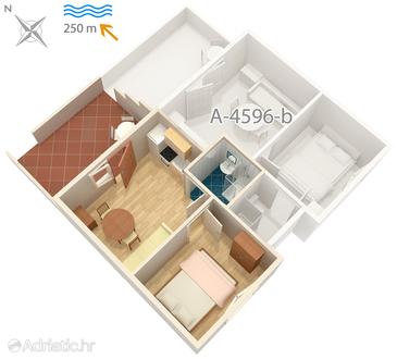 Apartment A-4596-a - Apartments Uvala Zaraće (Hvar) - 4596