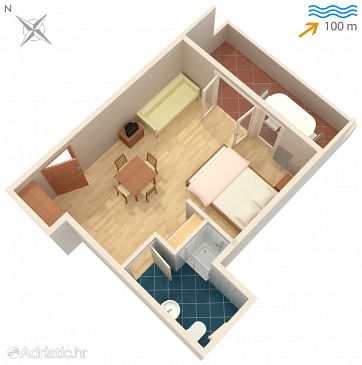 Studio flat AS-4654-b - Apartments Omiš (Omiš) - 4654