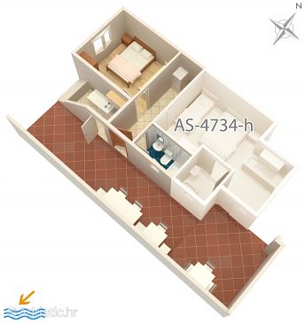 Studio flat AS-4734-g - Apartments Podaca (Makarska) - 4734