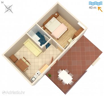 Apartment A-4950-c - Apartments Kozarica (Mljet) - 4950