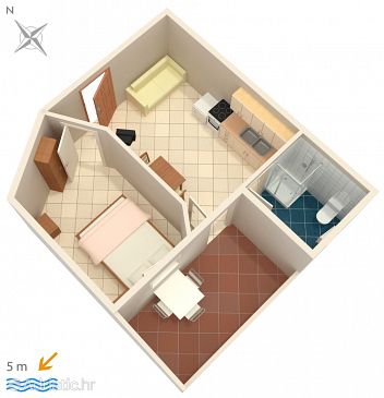 Plan Supetarska Draga - Gornja, Plan u smještaju tipa apartment, WIFI.