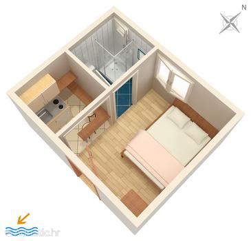 Plan Gradac, Plan u smještaju tipa studio-apartment, WIFI.