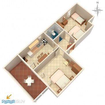Apartment A-523-d - Apartments Mandre (Pag) - 523