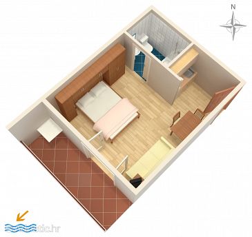 Studio flat AS-5235-c - Apartments and Rooms Makarska (Makarska) - 5235
