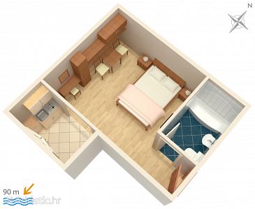 Studio flat AS-5266-c - Apartments Igrane (Makarska) - 5266