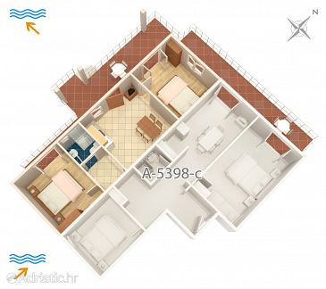 Apartment A-5398-d - Apartments and Rooms Njivice (Krk) - 5398