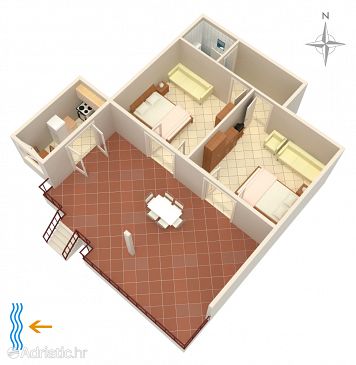 Apartment A-5414-b - Apartments and Rooms Punat (Krk) - 5414