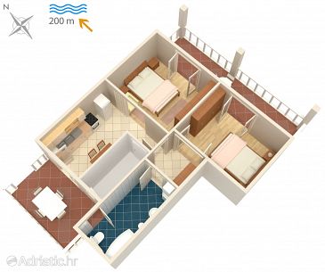 Plan Malinska, Plan u smještaju tipa apartment, WIFI.