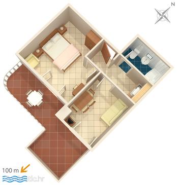 Apartment A-6056-c - Apartments and Rooms Brela (Makarska) - 6056