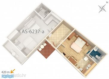 Studio flat AS-6237-b - Apartments Tribunj (Vodice) - 6237