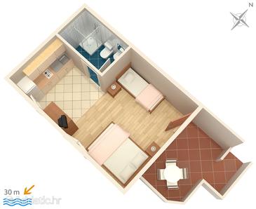 Plan Zubovići, Plan u smještaju tipa studio-apartment, WIFI.