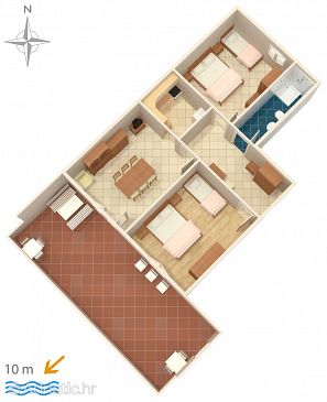 Plan Metajna, Plan u smještaju tipa apartment, dopusteni kucni ljubimci.