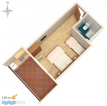 Studio flat AS-6750-a - Apartments Promajna (Makarska) - 6750