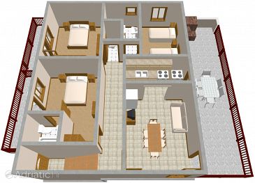 Plan Povlja, Plan u smještaju tipa apartment.