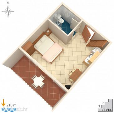 Studio flat AS-7532-d - Apartments Duće (Omiš) - 7532