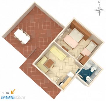 Apartment A-8615-b - Apartments Komarna (Ušće Neretve) - 8615